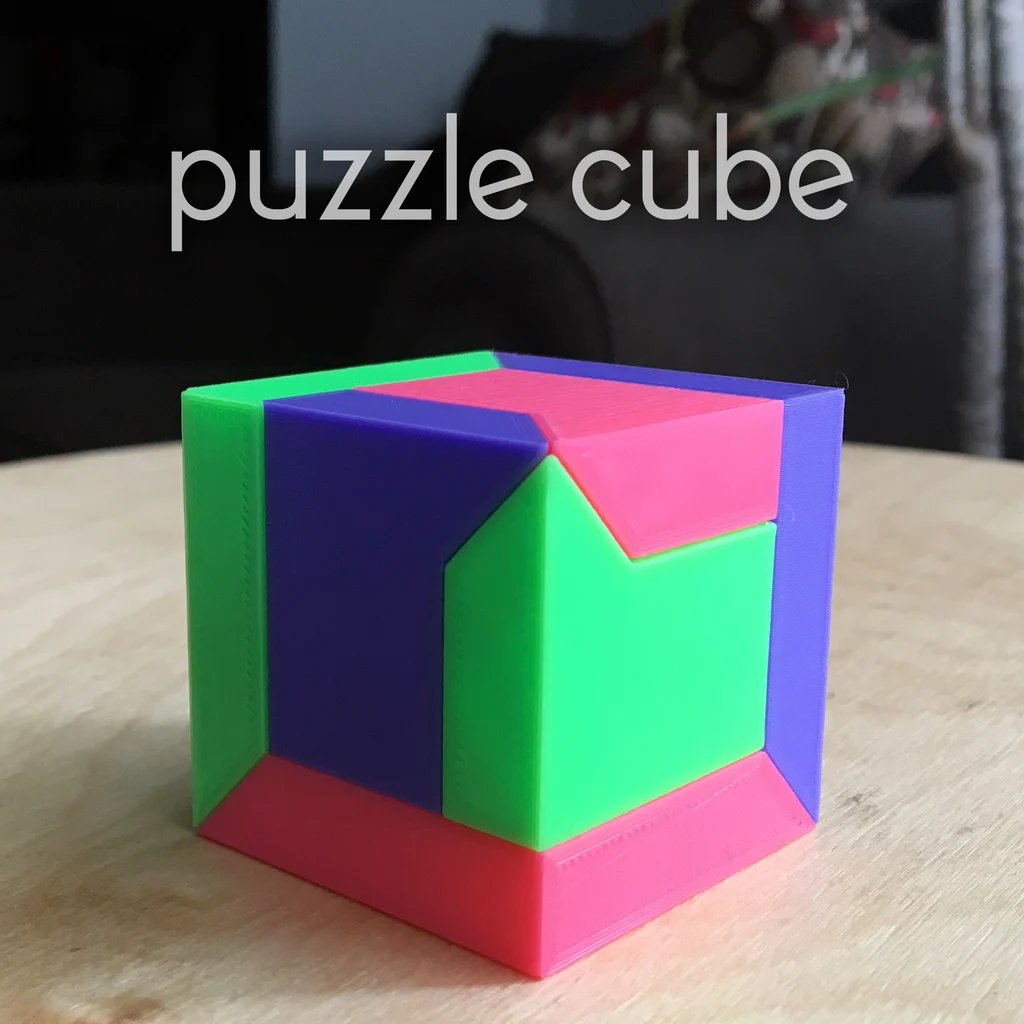Cubo de rompecabezas (impresión fácil sin soporte)